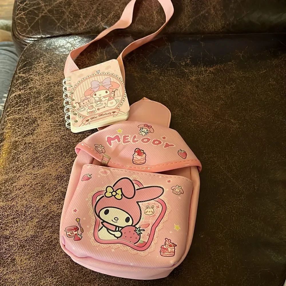 My Melody Mini Crossbody Bag W/ Mini Spiral Notebook